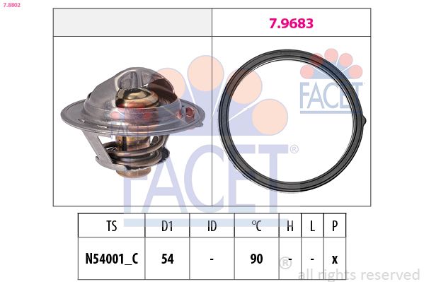Thermostat, Kühlmittel FACET 7.8802