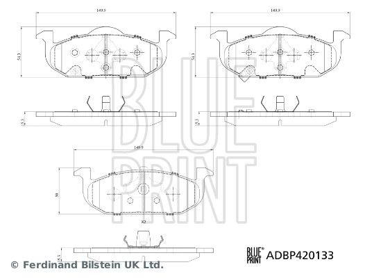 Bremsbelagsatz Bremsbeläge BLUE PRINT ADBP420133