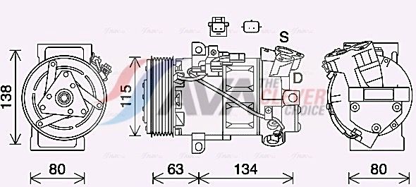 Kompressor, Klimaanlage AVA QUALITY COOLING RTAK640