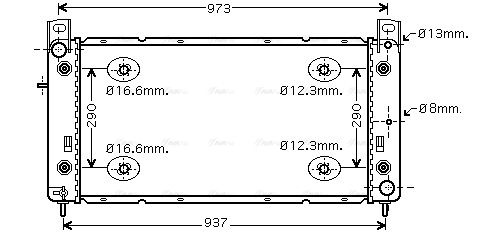 Kühler, Motorkühlung AVA QUALITY COOLING hr2001