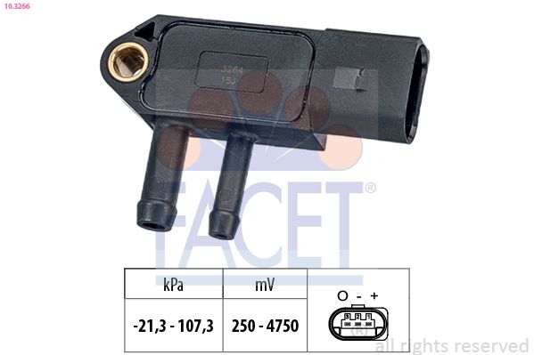 Sensor, Abgasdruck FACET 10.3266