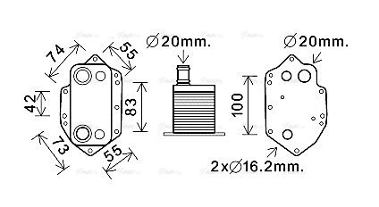 Ölkühler, Motoröl AVA QUALITY COOLING bw3554