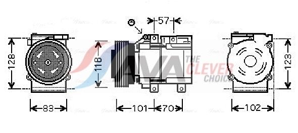 Kompressor, Klimaanlage AVA QUALITY COOLING HYAK209