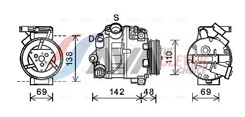 Kompressor, Klimaanlage AVA QUALITY COOLING BWAK443