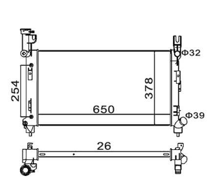 Kühler, Motorkühlung HART 606 409