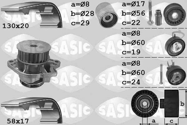 Wasserpumpe + Zahnriemensatz SASIC 3906061