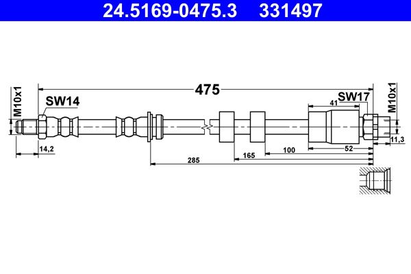 Bremsschlauch ATE 24.5169-0475.3