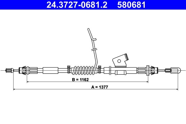 Vajer, parkeringsbroms ATE 24.3727-0681.2