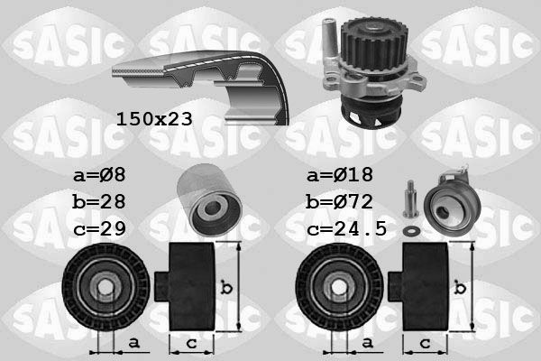 Wasserpumpe + Zahnriemensatz SASIC 3906062