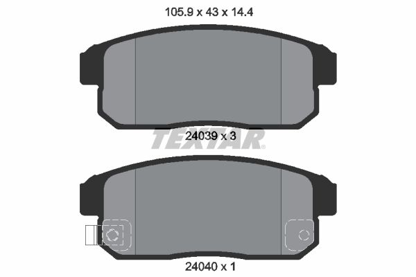 Bremsbelagsatz, Scheibenbremse TEXTAR 2403901