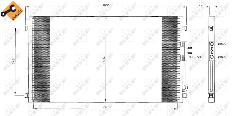 Kondensator, Klimaanlage NRF 35383