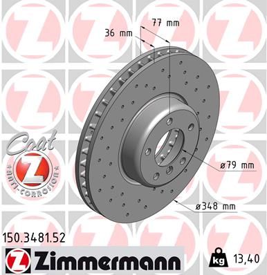 Bremsscheibe ZIMMERMANN 150.3481.52