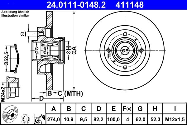 Bremsscheibe ATE 24.0111-0148.2