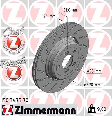 Bremsscheibe ZIMMERMANN 150.3475.70