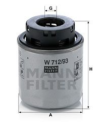 Oljefilter MANN-FILTER W 712/93