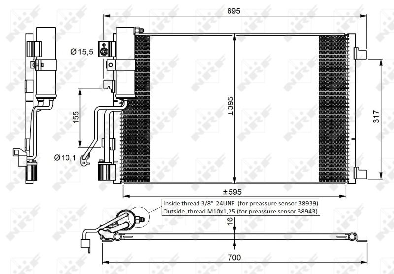 Kondensator, Klimaanlage NRF 35974