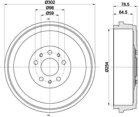 Bremstrommel HELLA 8DT 355 303-341