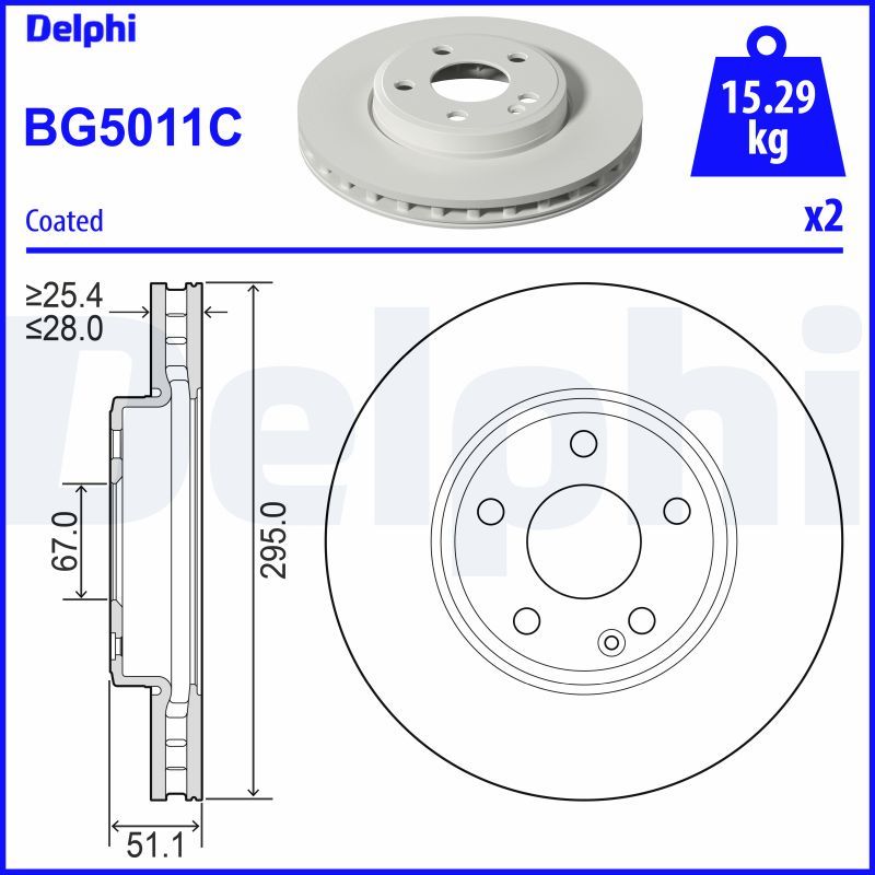 Bremsscheibe DELPHI BG5011C