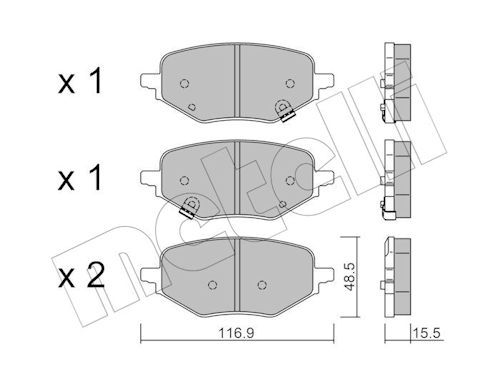 Bremsbelagsatz Bremsbeläge METELLI 22-1394-0