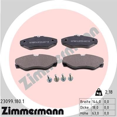 Bremsbelagsatz Bremsbeläge ZIMMERMANN 23099.180.1