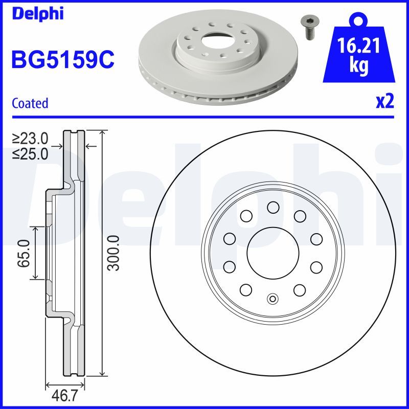 Bremsscheibe DELPHI BG5159C