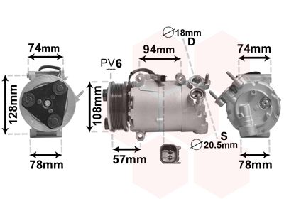 Kompressor, Klimaanlage VAN WEZEL 1800K450