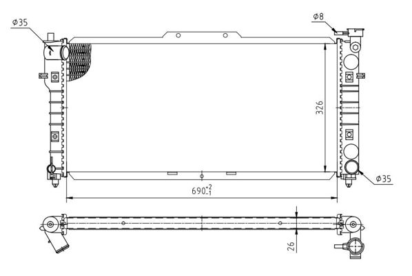 Kühler, Motorkühlung HART 620 254