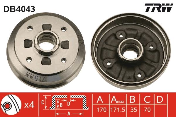 Bremstrommel TRW DB4043