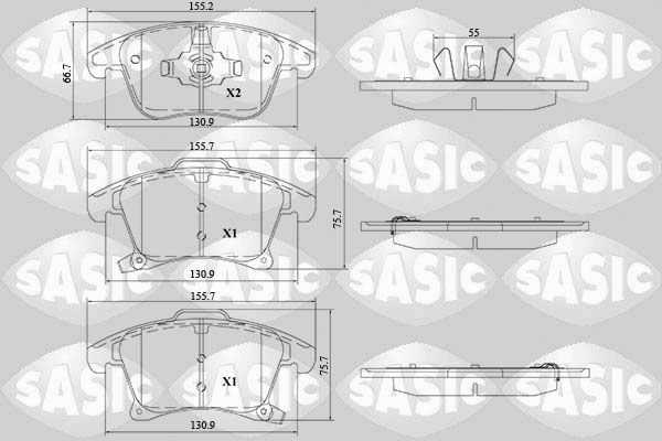 Bremsbelagsatz, Scheibenbremse SASIC 6216212