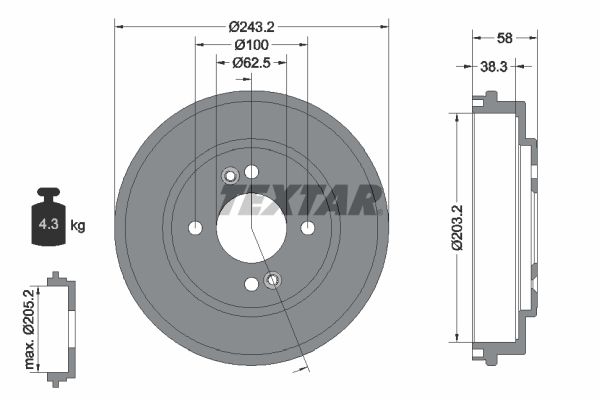 Bremstrommel TEXTAR 94033300