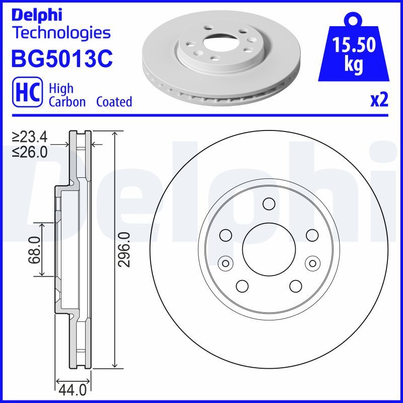 Bremsscheibe DELPHI BG5013C