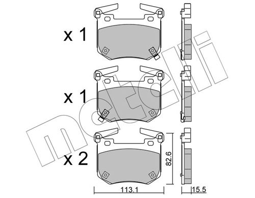 Bremsbelagsatz, Scheibenbremse METELLI 22-1307-0