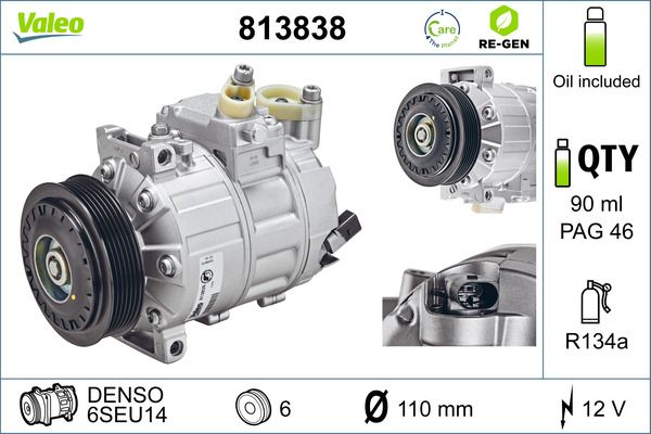 Kompressor, Klimaanlage VALEO 813838
