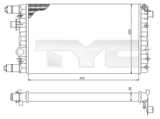 Kühler, Motorkühlung TYC 709-0012