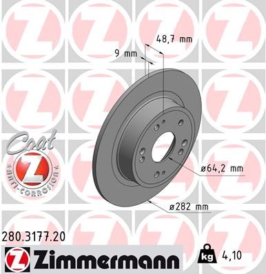 Bremsscheibe ZIMMERMANN 280.3177.20