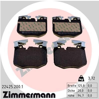 Bremsbelagsatz Bremsbeläge ZIMMERMANN 22425.200.1