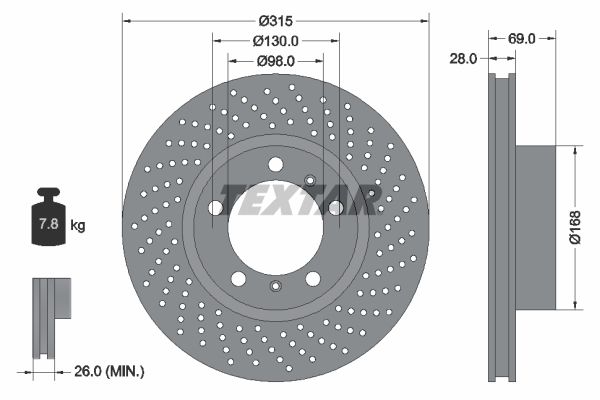 Bremsscheibe TEXTAR 92280005