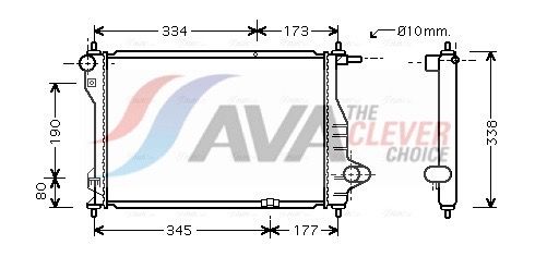 Kühler, Motorkühlung AVA QUALITY COOLING DW2075