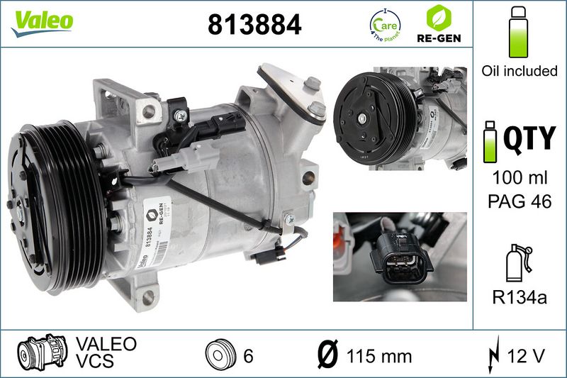 Kompressor, Klimaanlage VALEO 813884