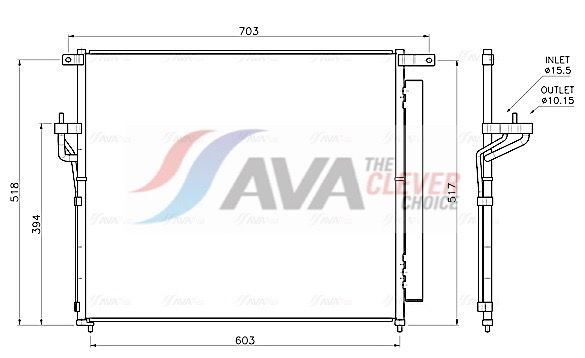 Kondensator, Klimaanlage AVA QUALITY COOLING FD5706D