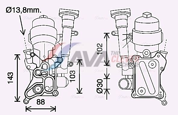 Ölkühler, Motoröl AVA QUALITY COOLING OL3686H