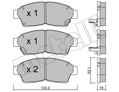 Bremsbelagsatz, Scheibenbremse METELLI 22-0149-0