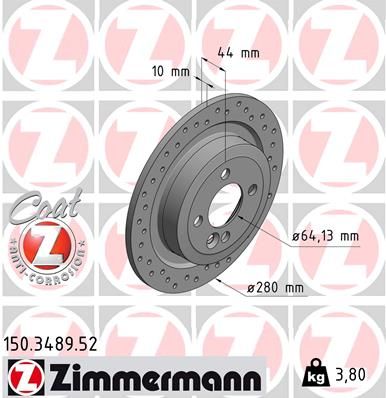 Bremsscheibe ZIMMERMANN 150.3489.52