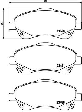 Bremsbelagsatz, Scheibenbremse BREMBO P 83 046