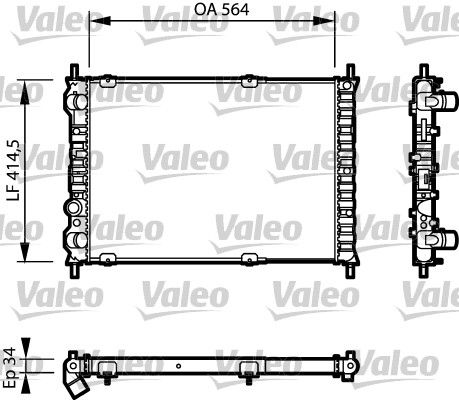 Kühler, Motorkühlung VALEO 732787