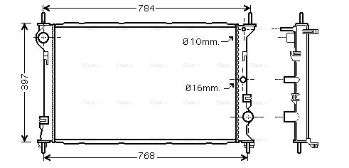 Kühler, Motorkühlung AVA QUALITY COOLING fd2382