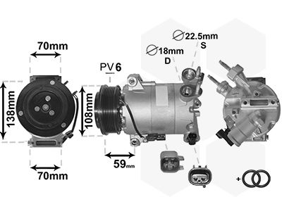 Kompressor, Klimaanlage VAN WEZEL 1800K586