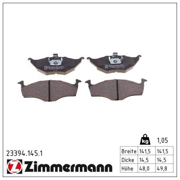Bremsbelagsatz, Scheibenbremse ZIMMERMANN 23394.145.1