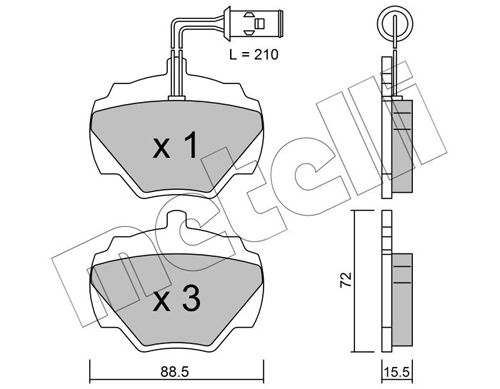 Bremsbelagsatz, Scheibenbremse METELLI 22-0353-1