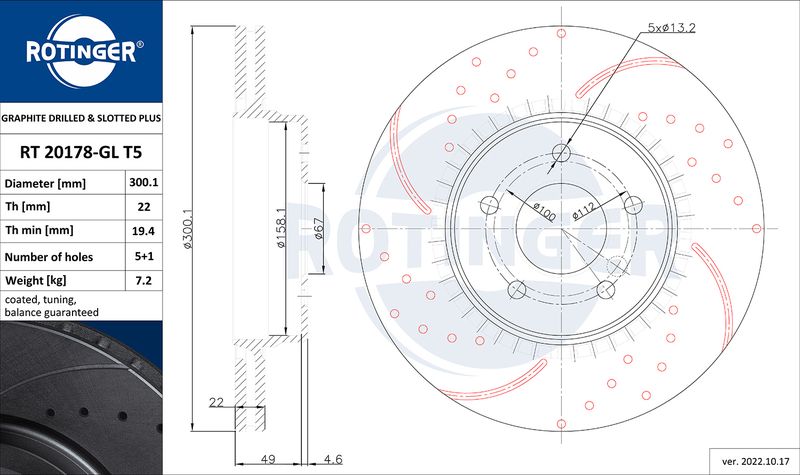 Bremsscheibe ROTINGER rt 20178-gl t5